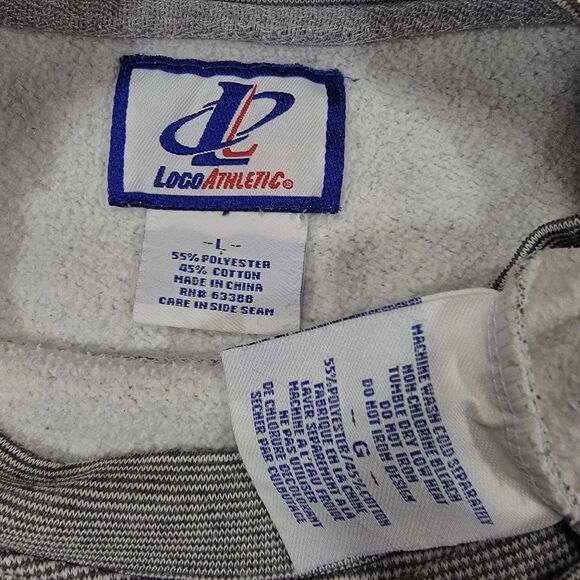 NFL Denver Broncos Logo Athletic Mens L Heather Gray Pullover Sweatshirt VTG - Picture 4 of 7